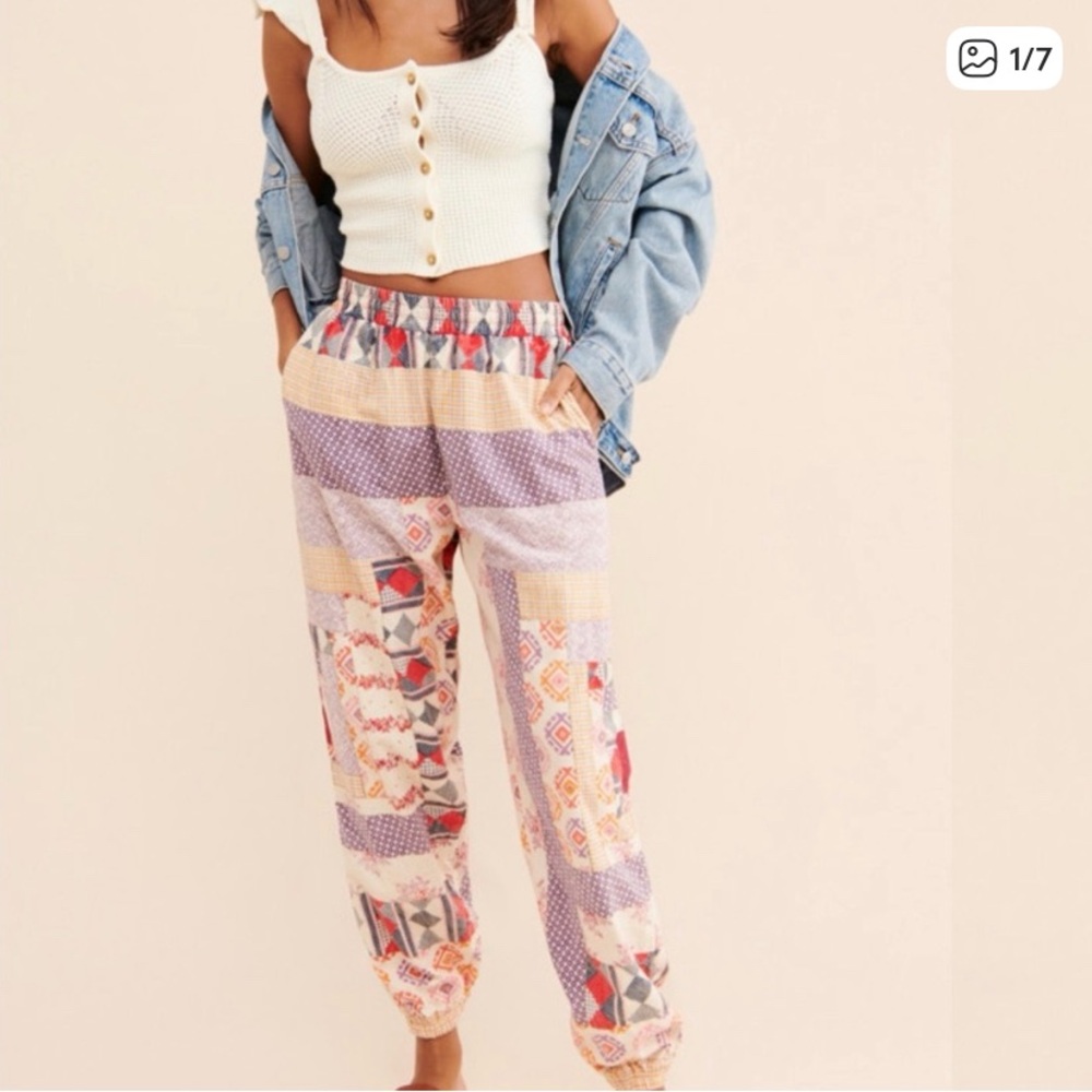 Kimchi Blue Multicolor Patchwork Joggers - image 5